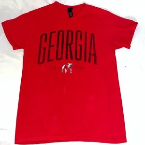 Unisex Red Georgia Bulldog Tee Shirt